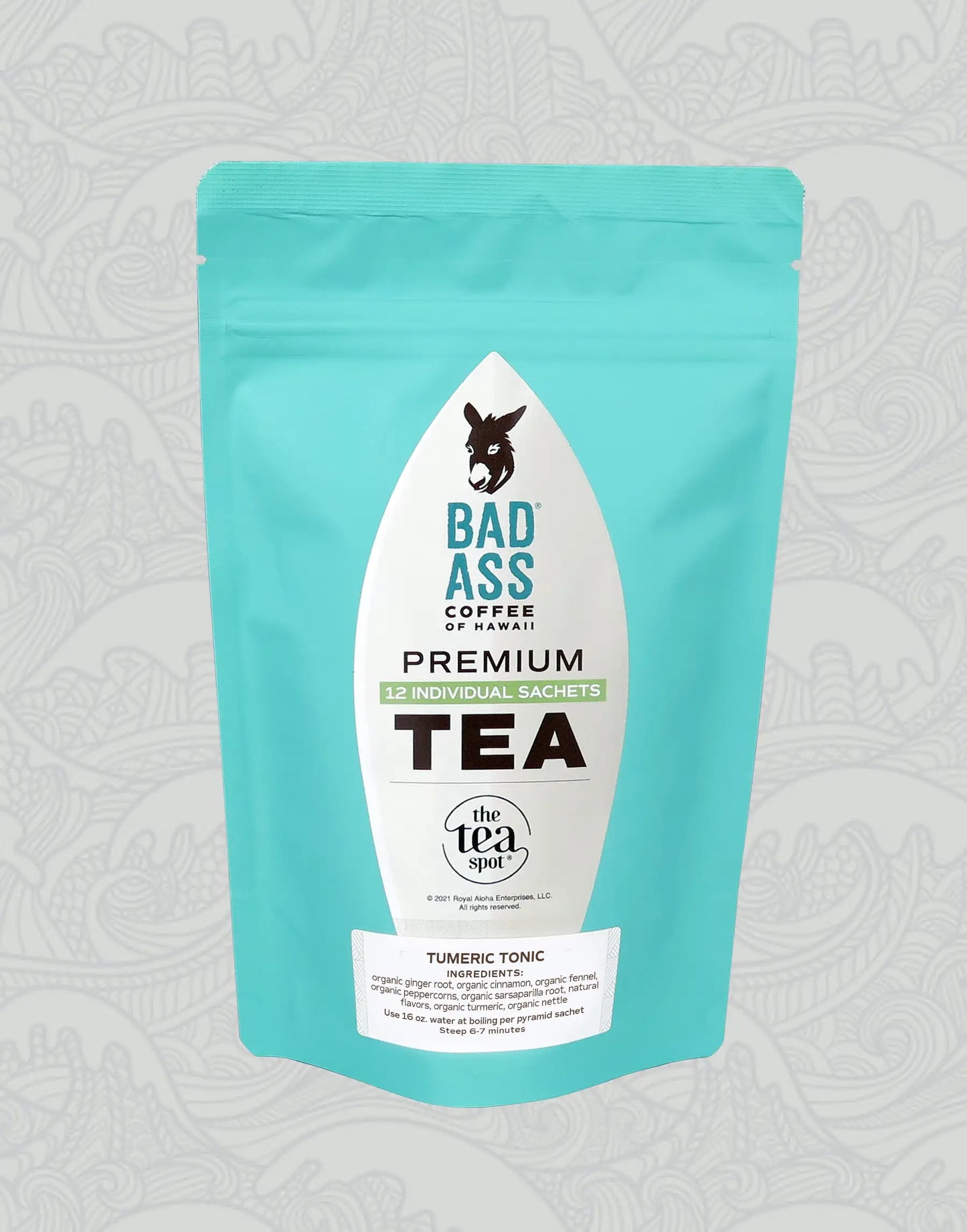 Premium Tea Sachets | Organic Turmeric Tonic - Herbal - 12 Pack