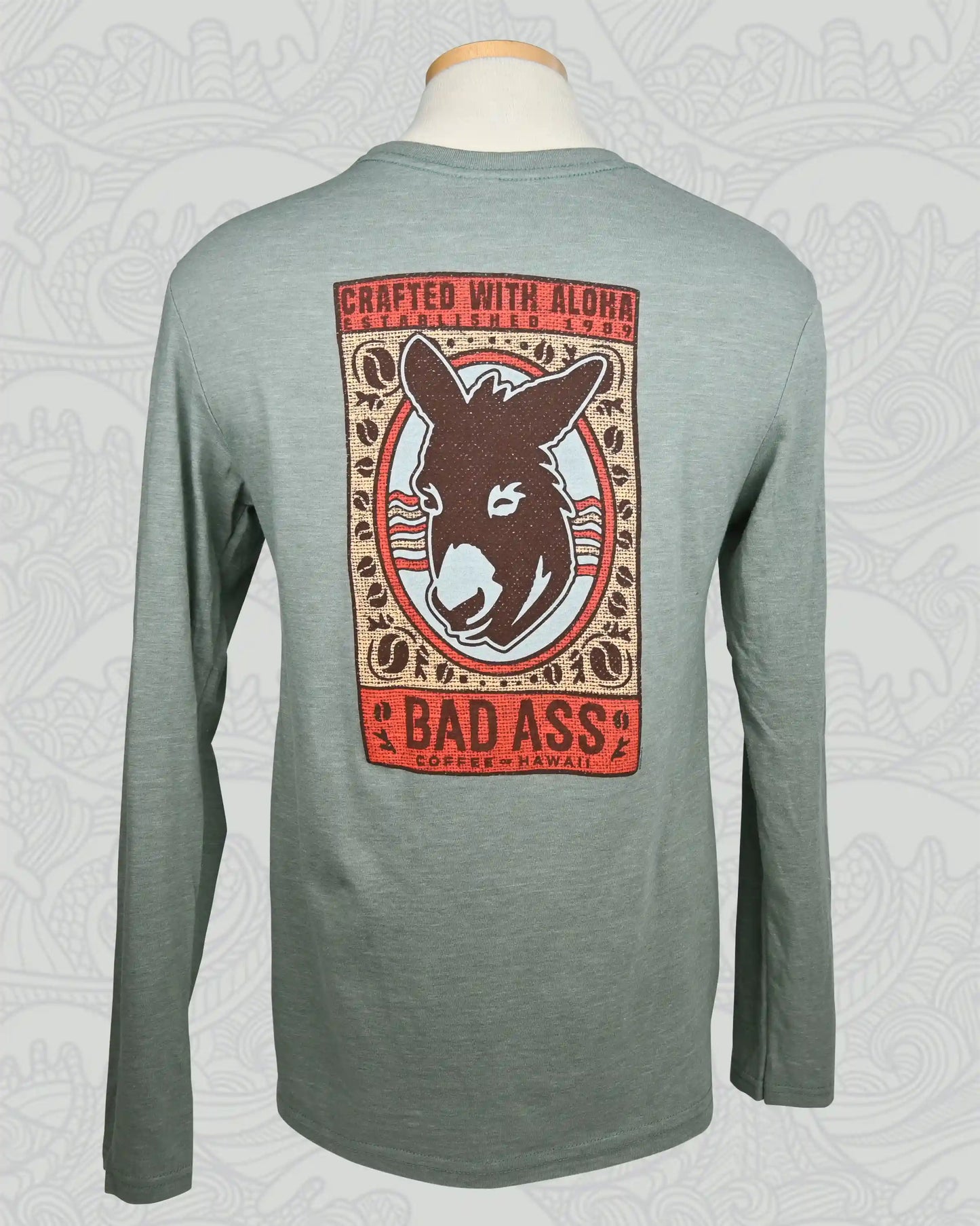 Long Sleeve Shirt | Vintage Burlap Coffee Bag - Heather Stone