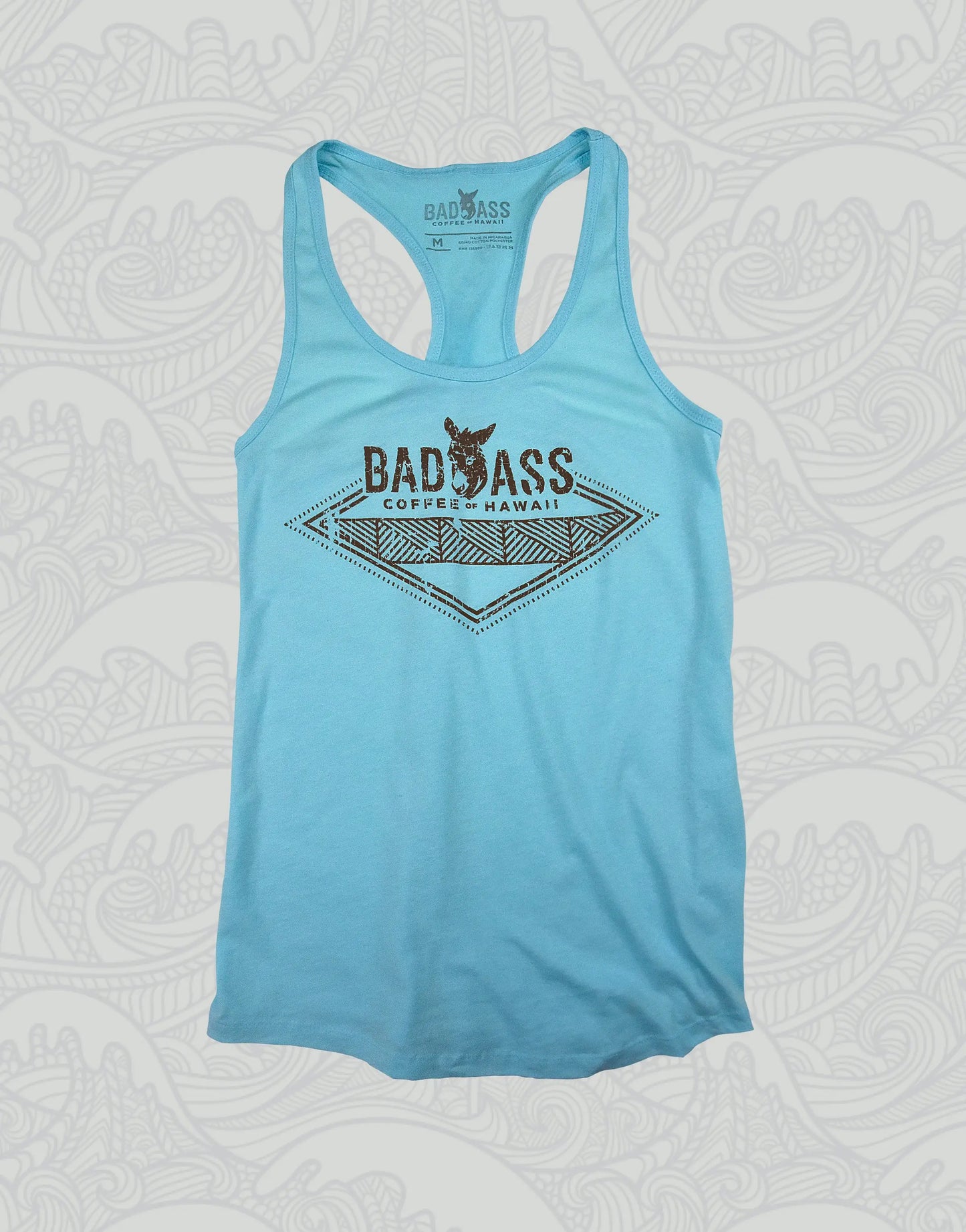 Women's Tank Top | Bad Ass Coffee of Hawaii Diamond Design - Blue
