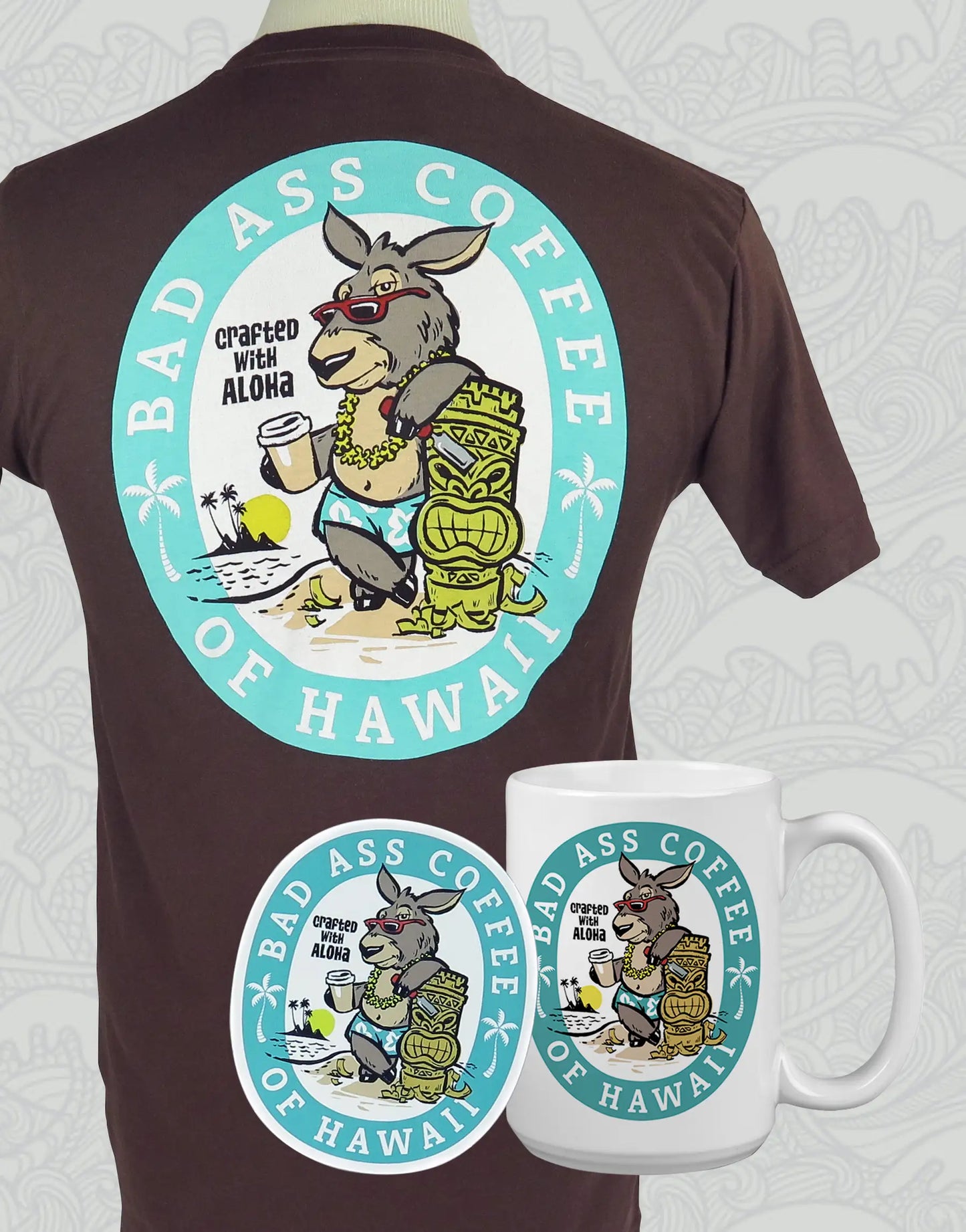 Crafted with Aloha Bundle | Sticker, 15oz Mug & Short Sleeve Shirt