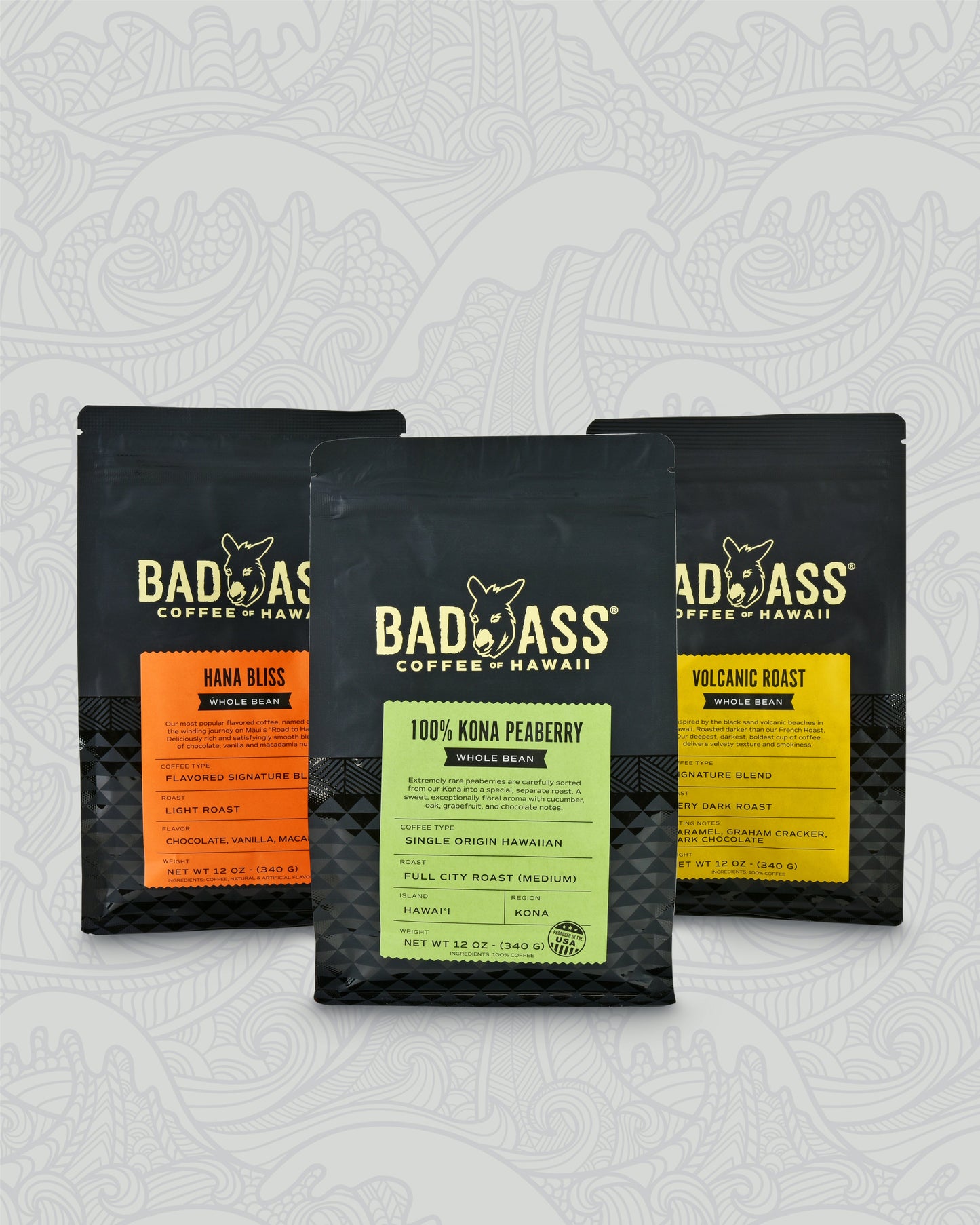Classic Coffee Bundle | Hana Bliss, Volcanic & 100% Kona Peaberry