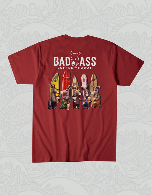 Short Sleeve Shirt | Bad Ass Donkey Longboard Design - Red