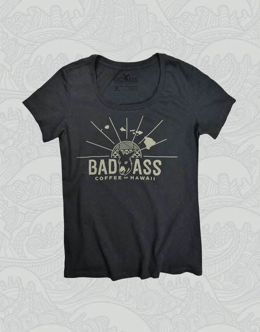 Short Sleeve Shirt | Women's Fashion Fit Bad Ass Coffee of Hawaii Islands Design