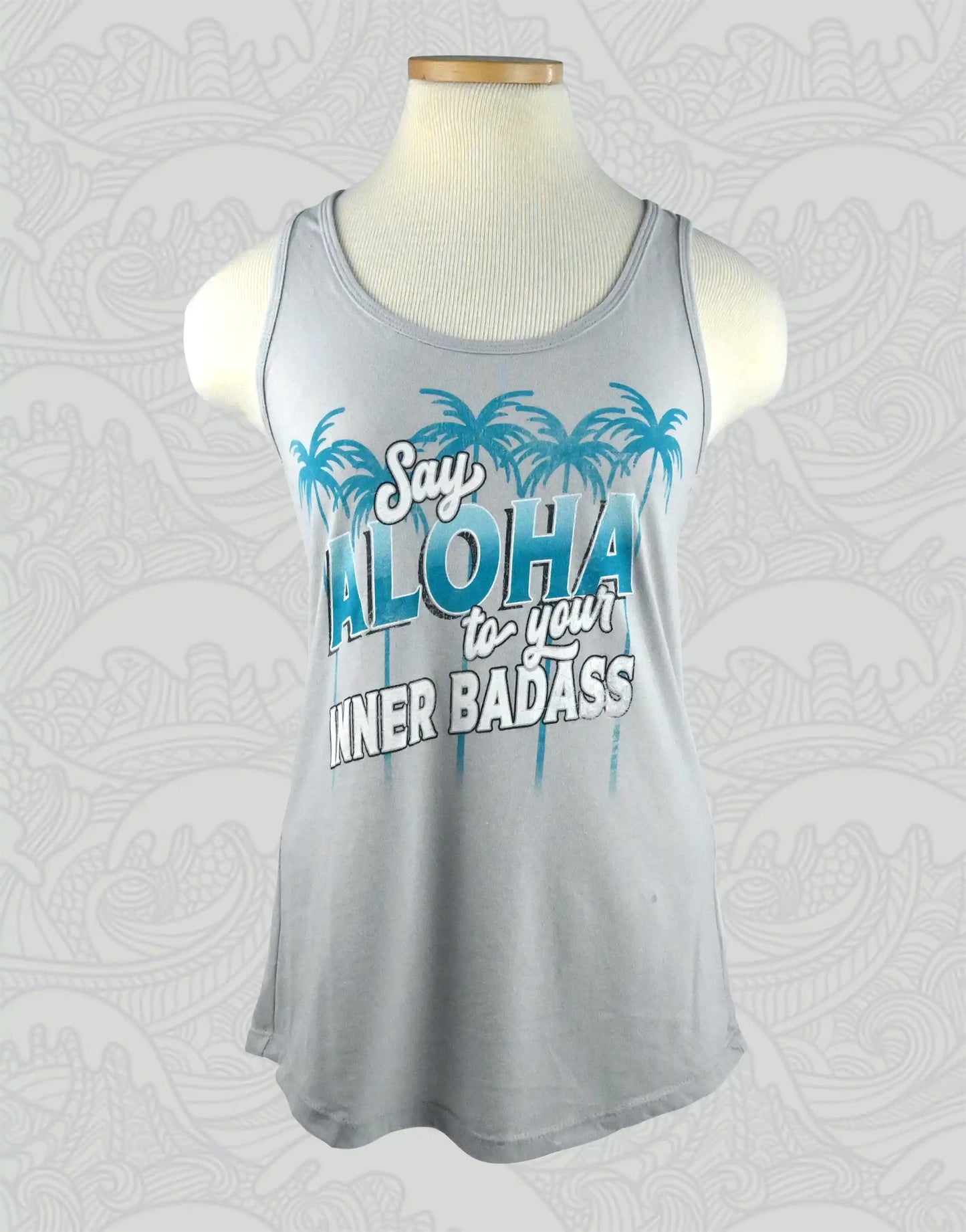 Say Aloha Ladies' Tank Top | Racerback Silver