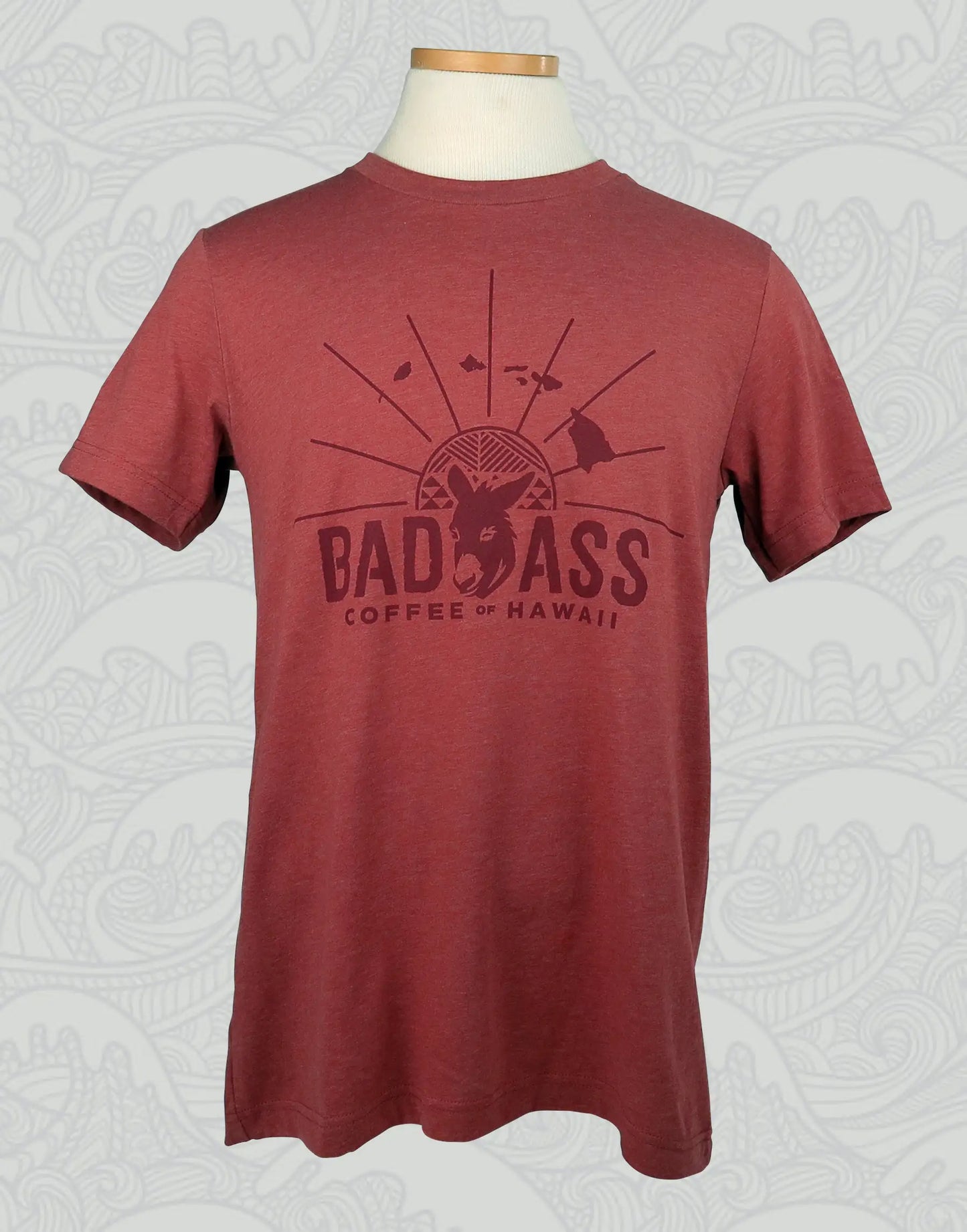 Short Sleeve Shirt: Bad Ass Coffee Islands Design - Terracotta