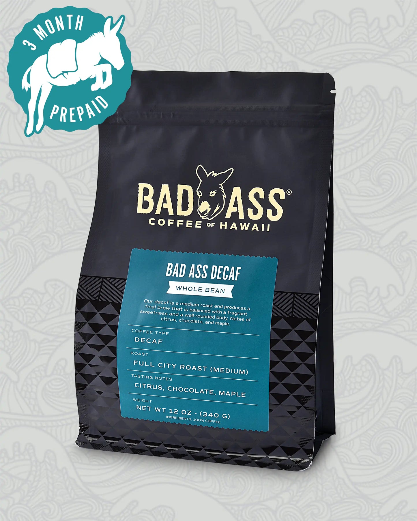 Bad Ass Decaf Full City Roast | 3 Month Subscription