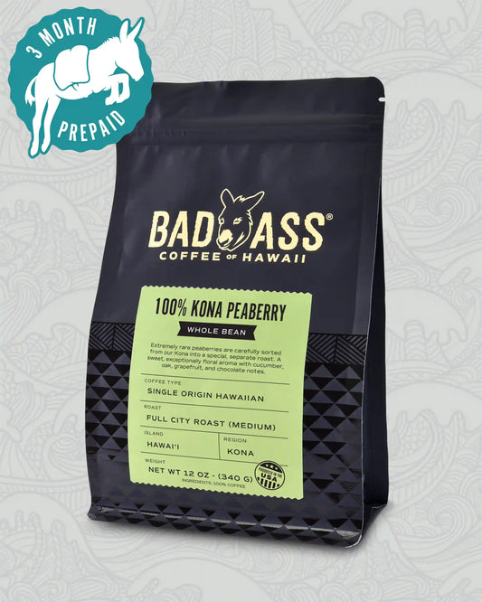 100% Kona Peaberry | 3 Month Subscription