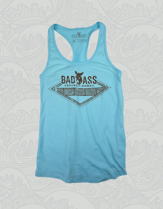 Women's Tank Top | Bad Ass Coffee of Hawaii Diamond Design - Blue