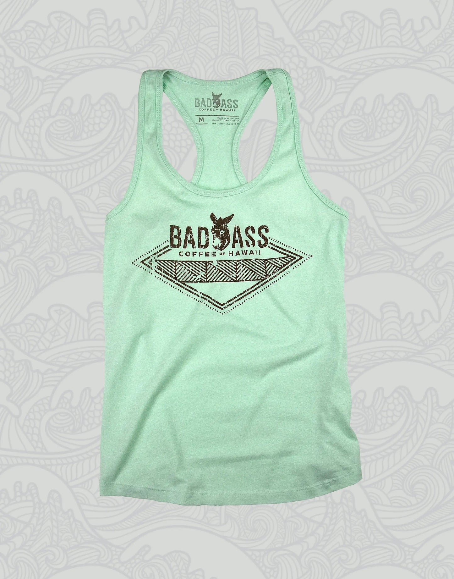 Women's Tank Top | Bad Ass Coffee of Hawaii Diamond Design - Mint