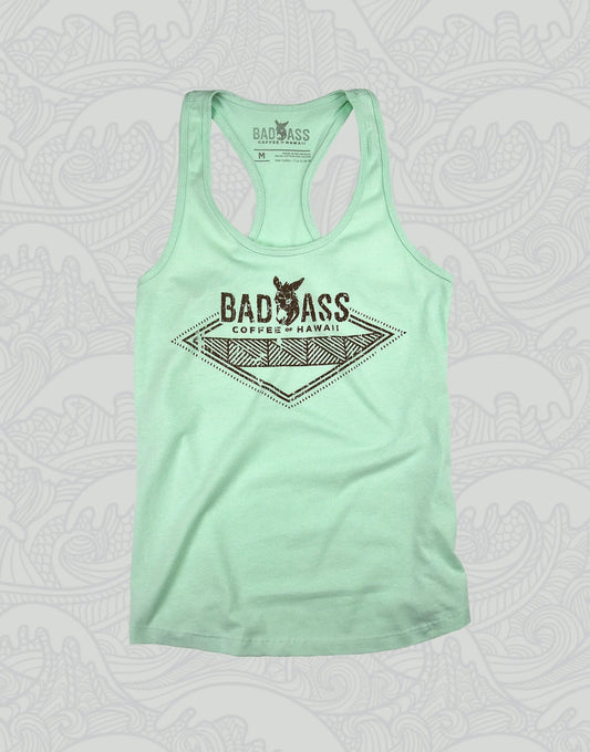 Women's Tank Top | Bad Ass Coffee of Hawaii Diamond Design - Mint