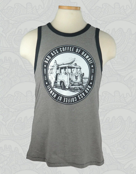 Retro Surf Van Jersey Tank | Smoke Grey & Vintage Coal