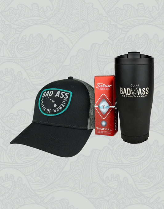 Golf Bundle | Adventure Tumbler, Golf Ball Sleeve & Islands Patch Hat