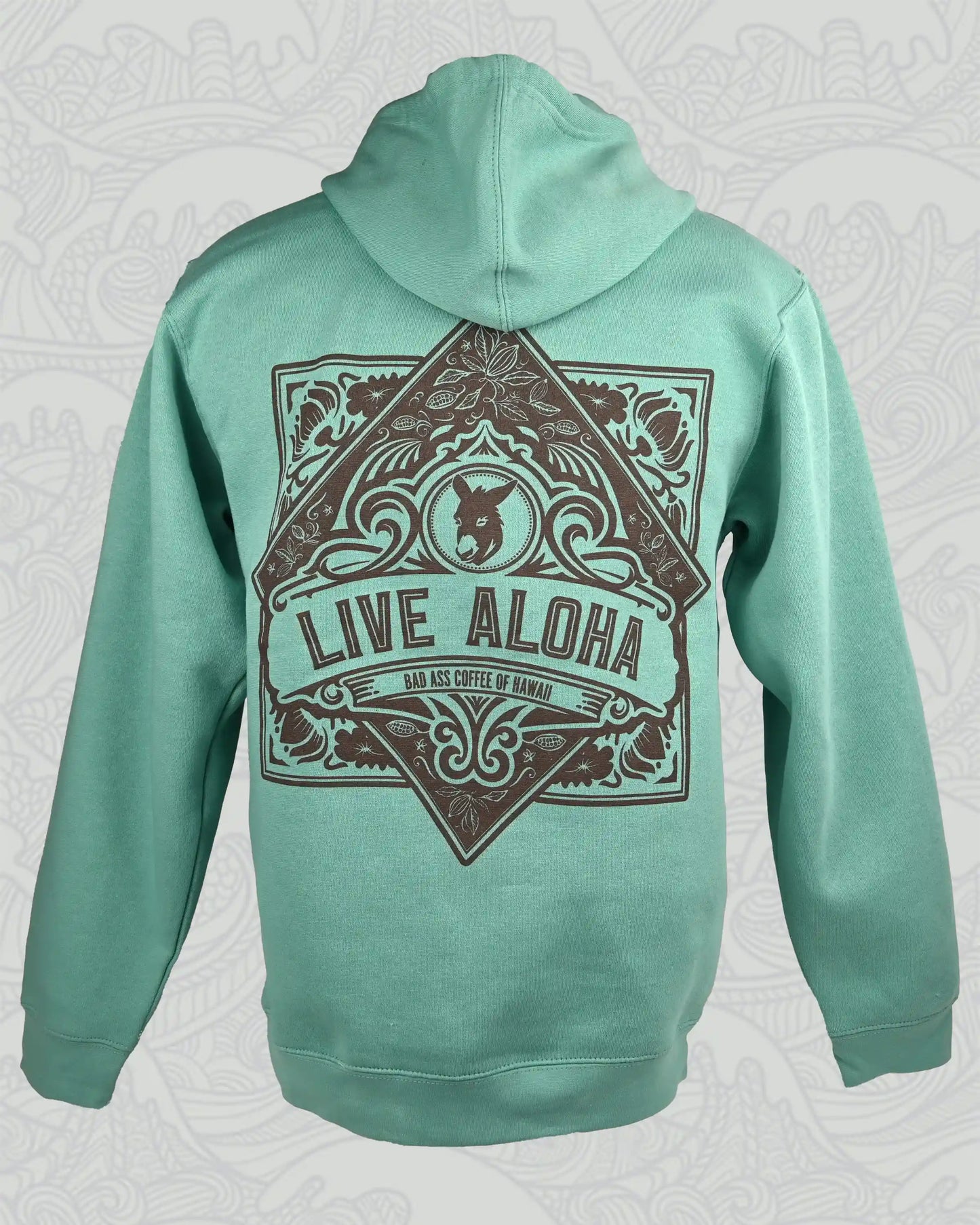 Long-Sleeve Hooded Sweatshirt | Live Aloha – Saltwater
