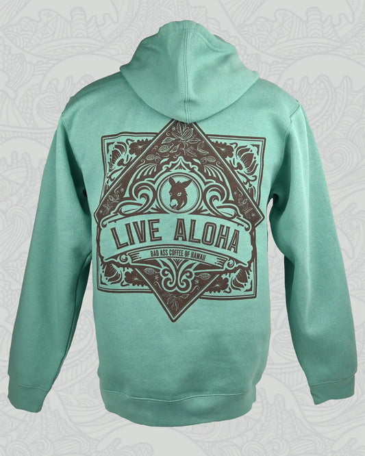 Long-Sleeve Hooded Sweatshirt | Live Aloha – Saltwater