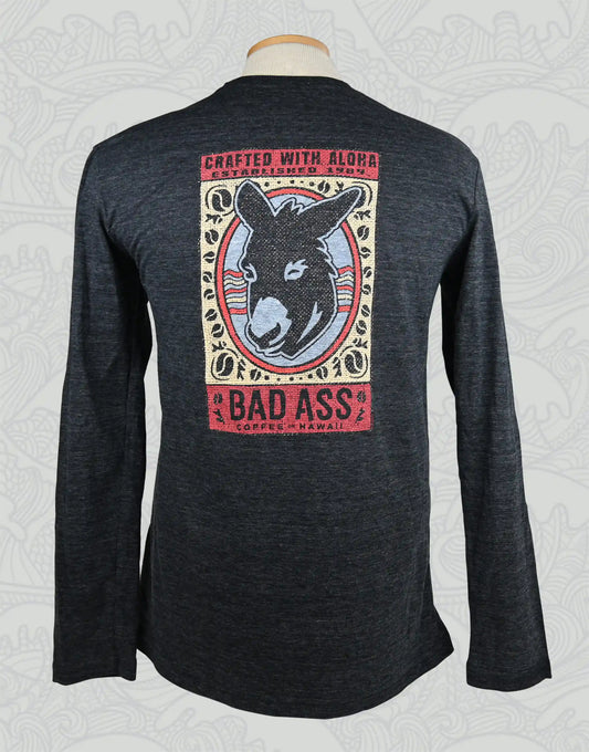 Long Sleeve Shirt | Vintage Burlap Coffee Bag - Gray