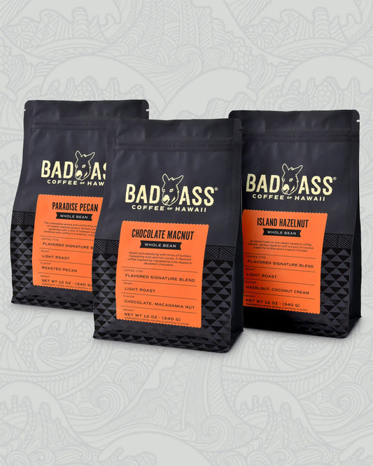 Nutty Flavored Trio Bundle | Chocolate Macnut, Paradise Pecan, & Island Hazelnut